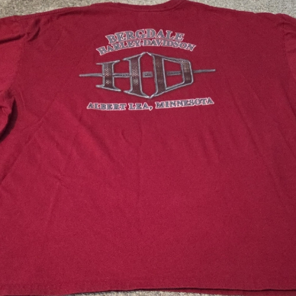 Harley-Davidson Red Short Sleeve Tee with Back HD Crest